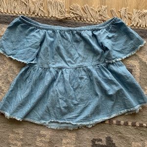 Off the shoulder denim top